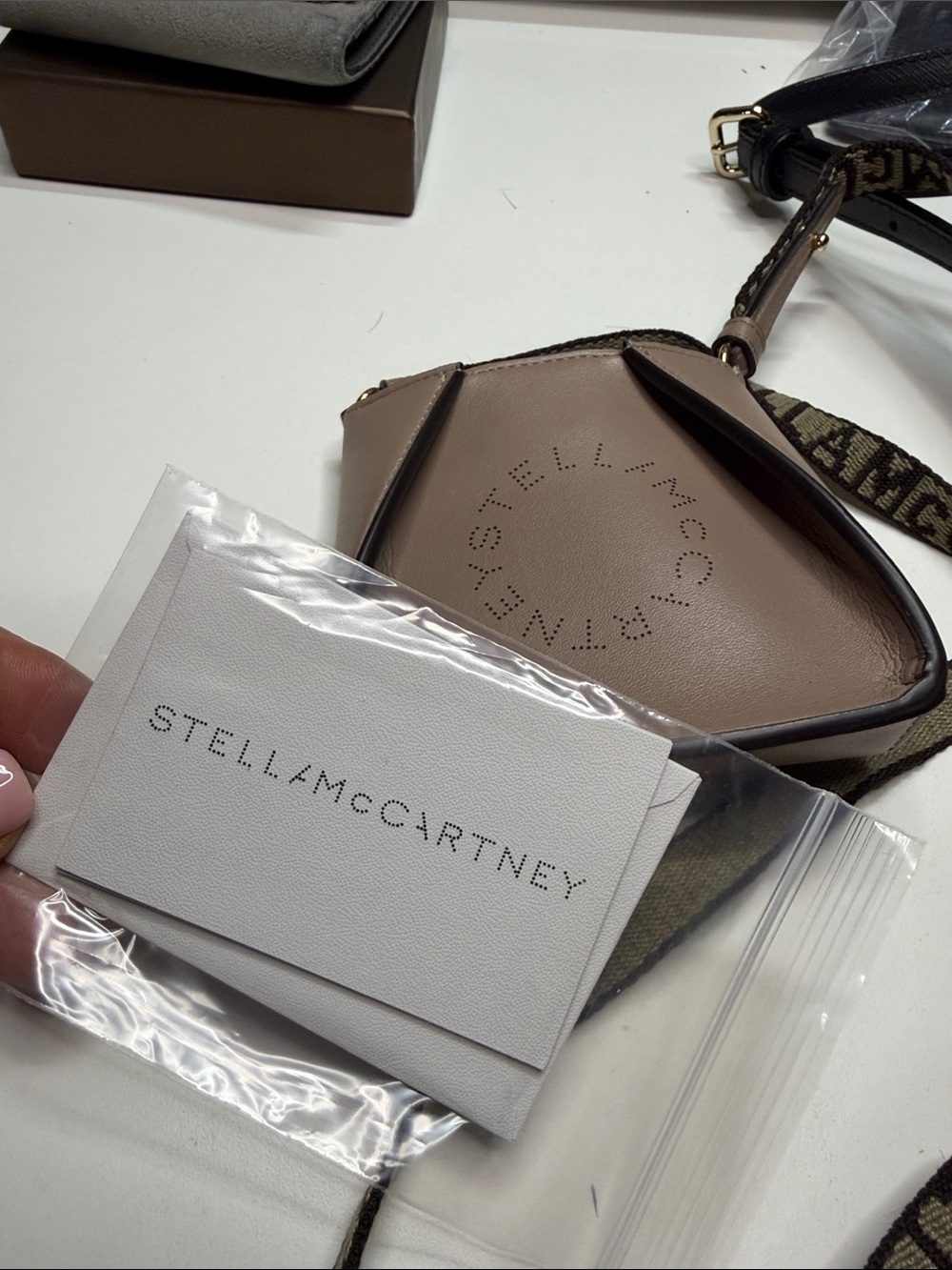 Stella McCartney Taupe Mini Crossbody with Logo Webbing Strap - Picture 8 of 8